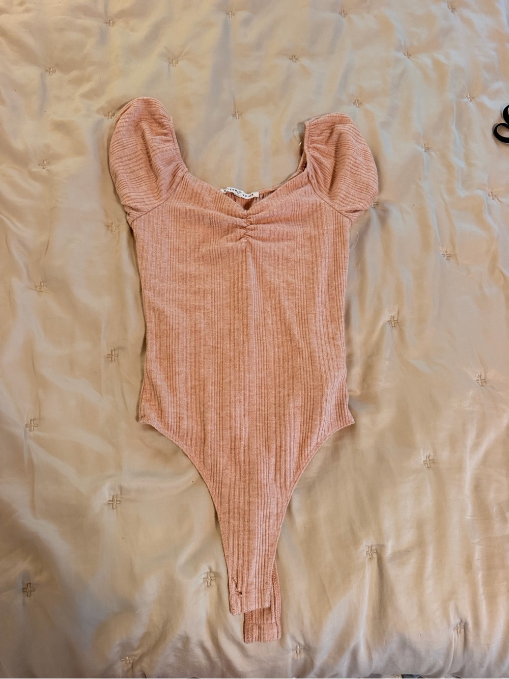 Women’sRibbed One-Piece Bodysuit in Dusty Pink